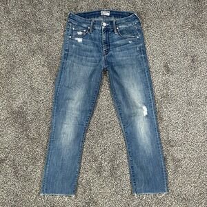 Mother The Looker Graffiti Girl Wash Jeans Blue Womens 24 USA Made Casual Work